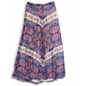 Like Mynded Boho Print Maxi Skirt | Lined | Size M